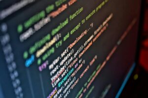 Colorful code displayed on computer screen